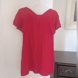 LOFT embroidered Flutter sleeve mini dress XXS